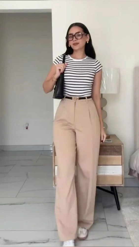 beige pants outfit for women
