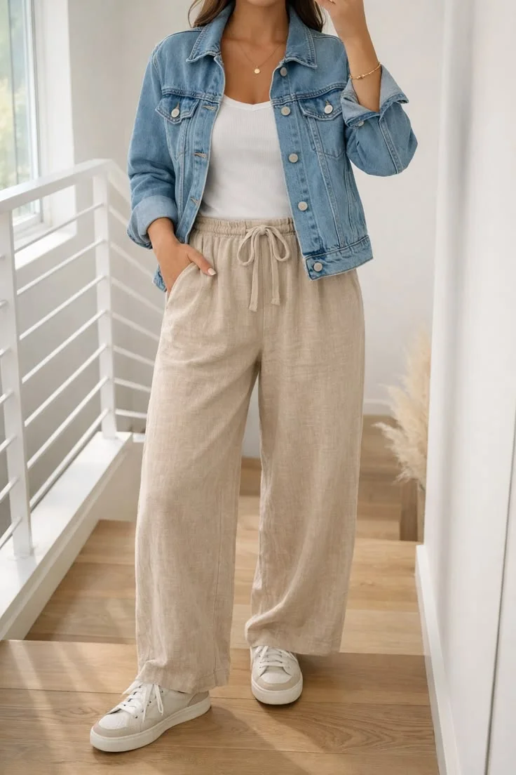 beige pants outfit for women