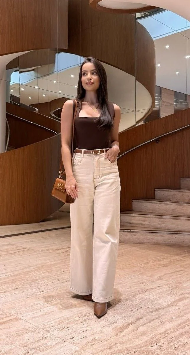 beige pants outfit for women