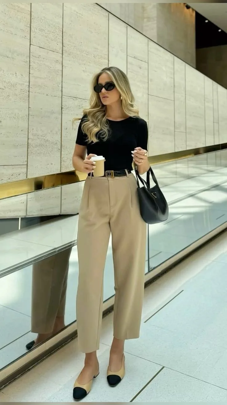 beige pants outfit for women