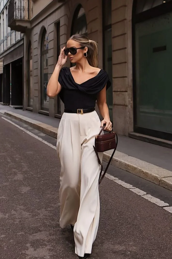 beige pants outfit for women