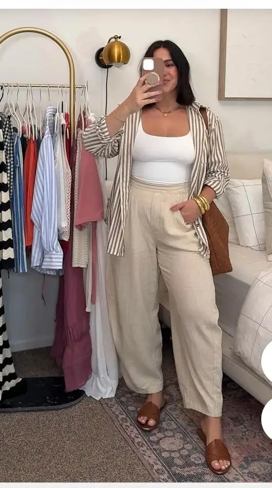 beige pants outfit for women