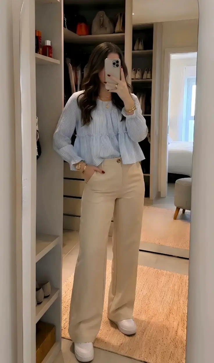 beige pants outfit for women