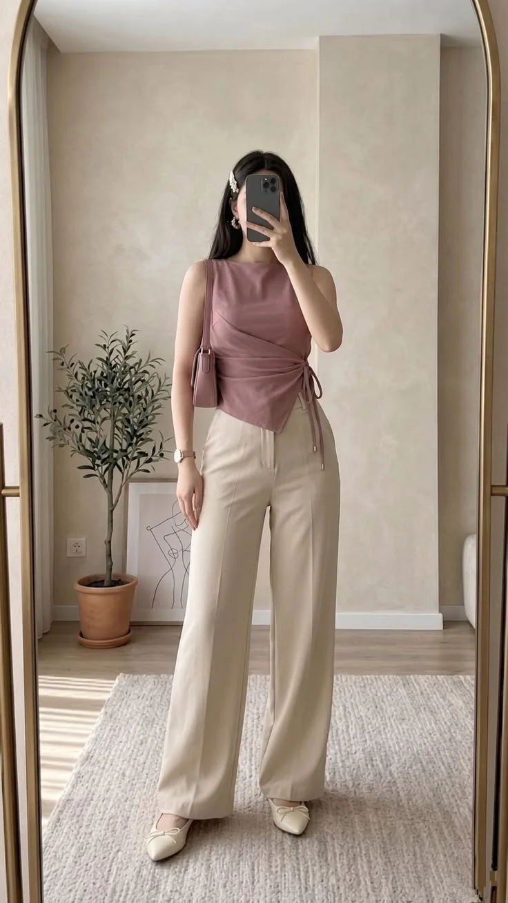 beige pants outfit for women
