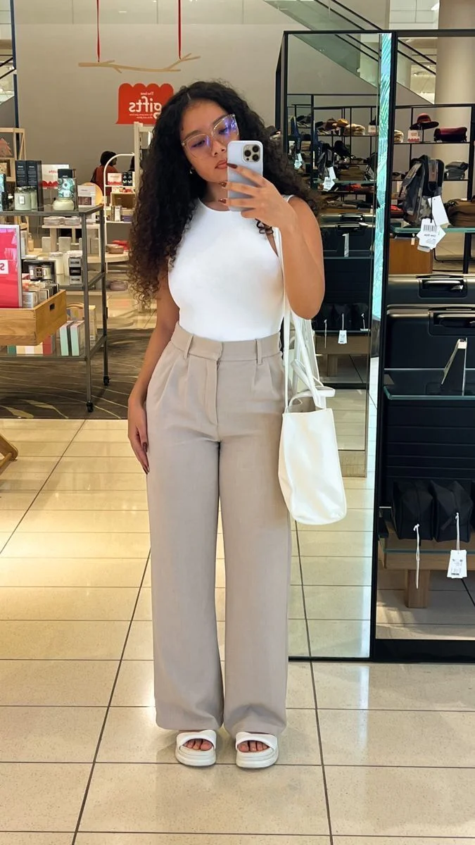 beige pants outfit for women