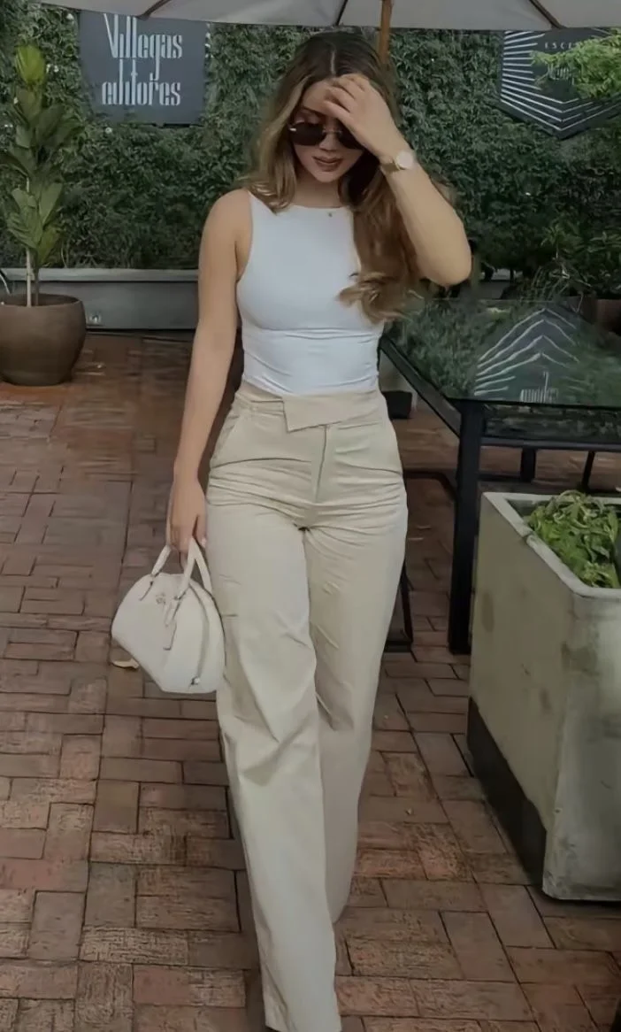 beige pants outfit for women