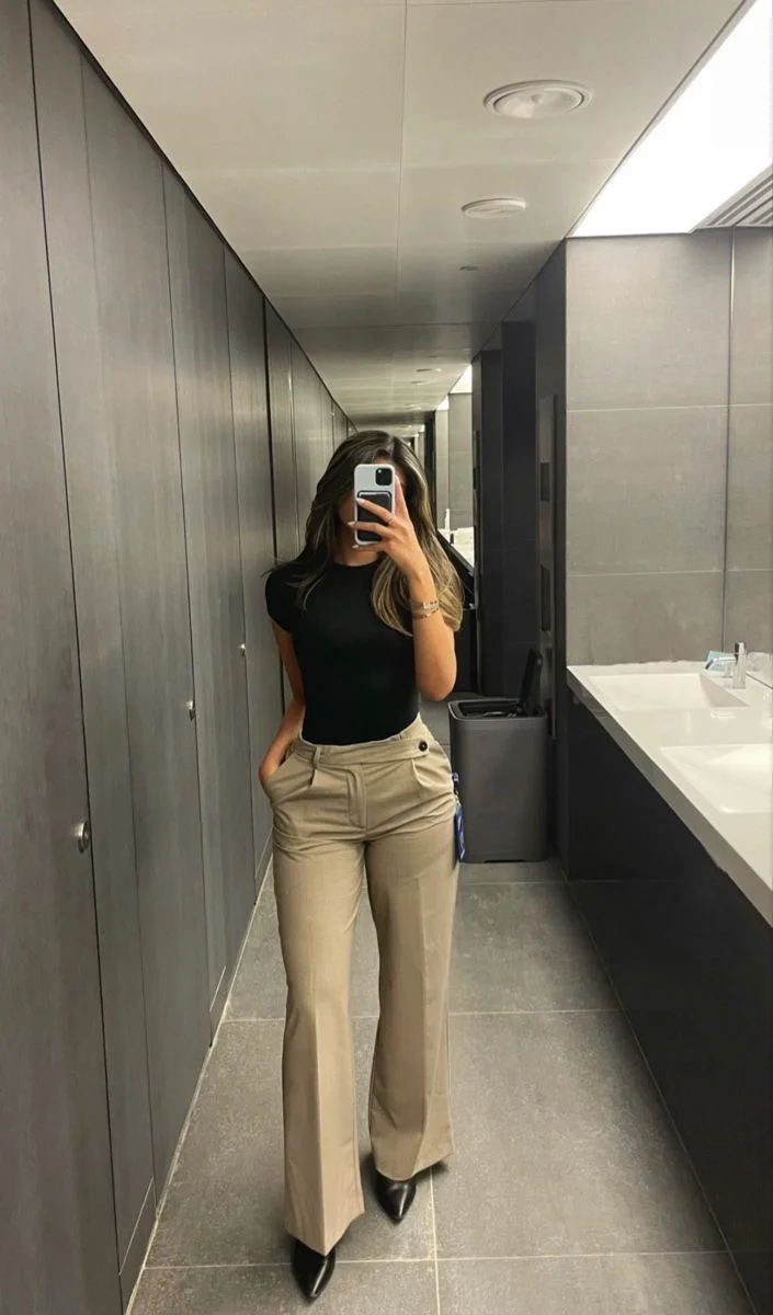 beige pants outfit for women