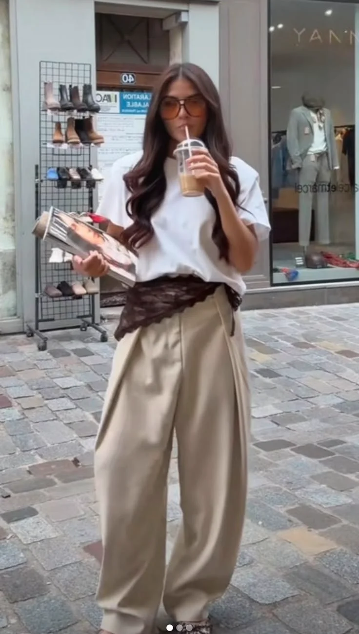 beige pants outfit for women