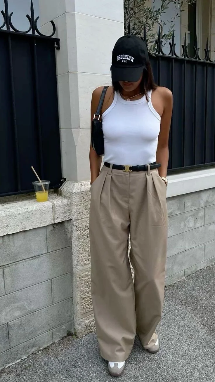 beige pants outfit for women