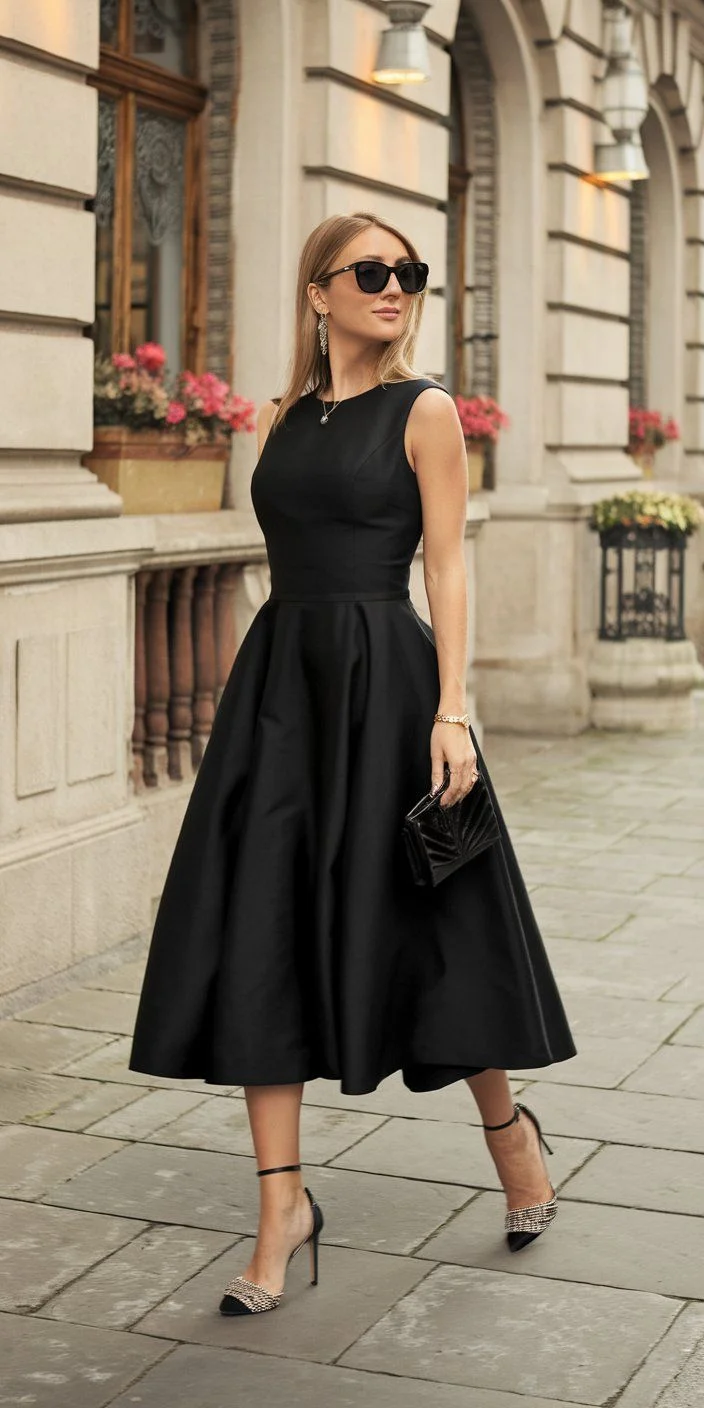 black dress outfit