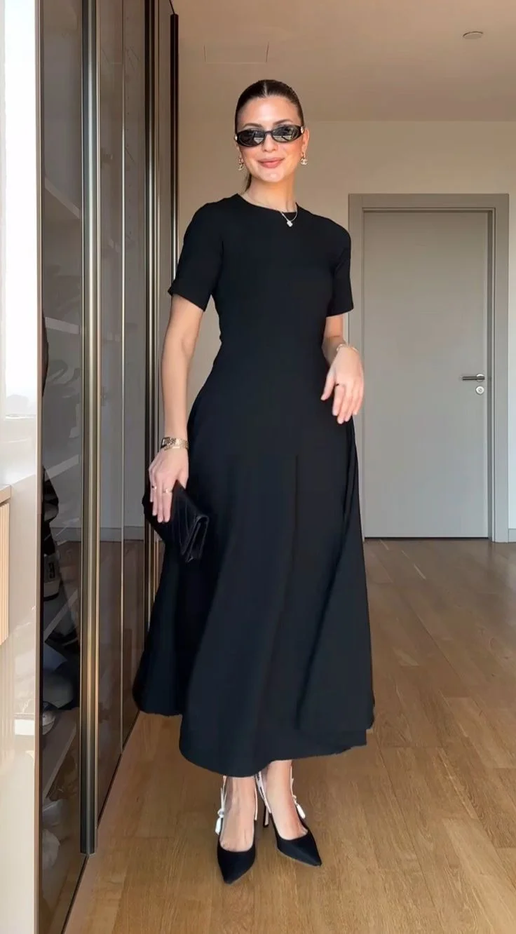 black dress outfit
