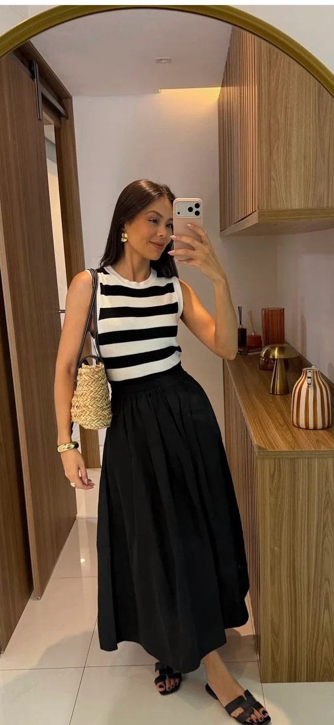 black maxi skirt outfit