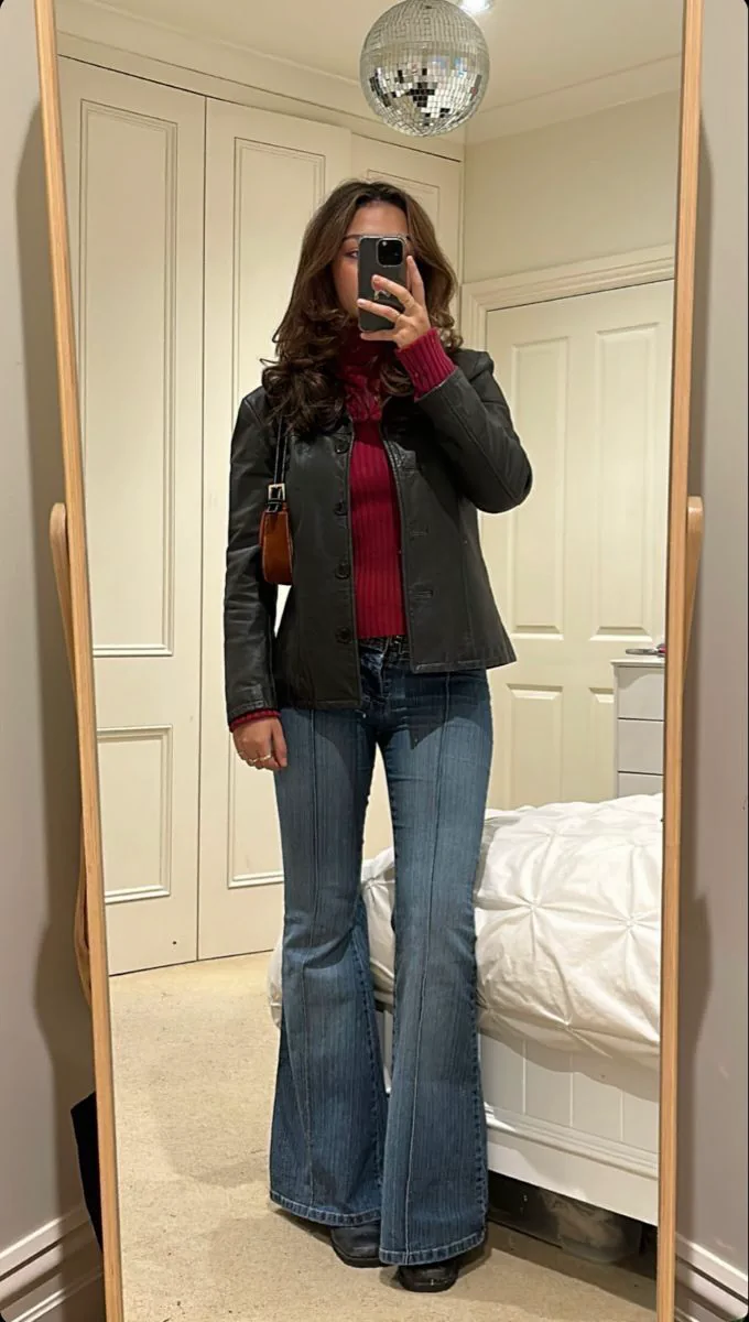 bootcut jeans outfit