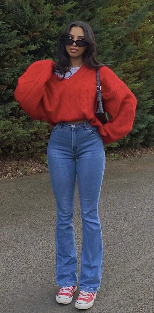 bootcut jeans outfit