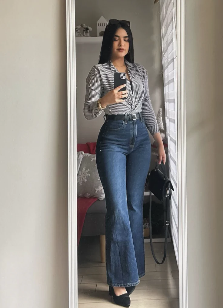 bootcut jeans outfit