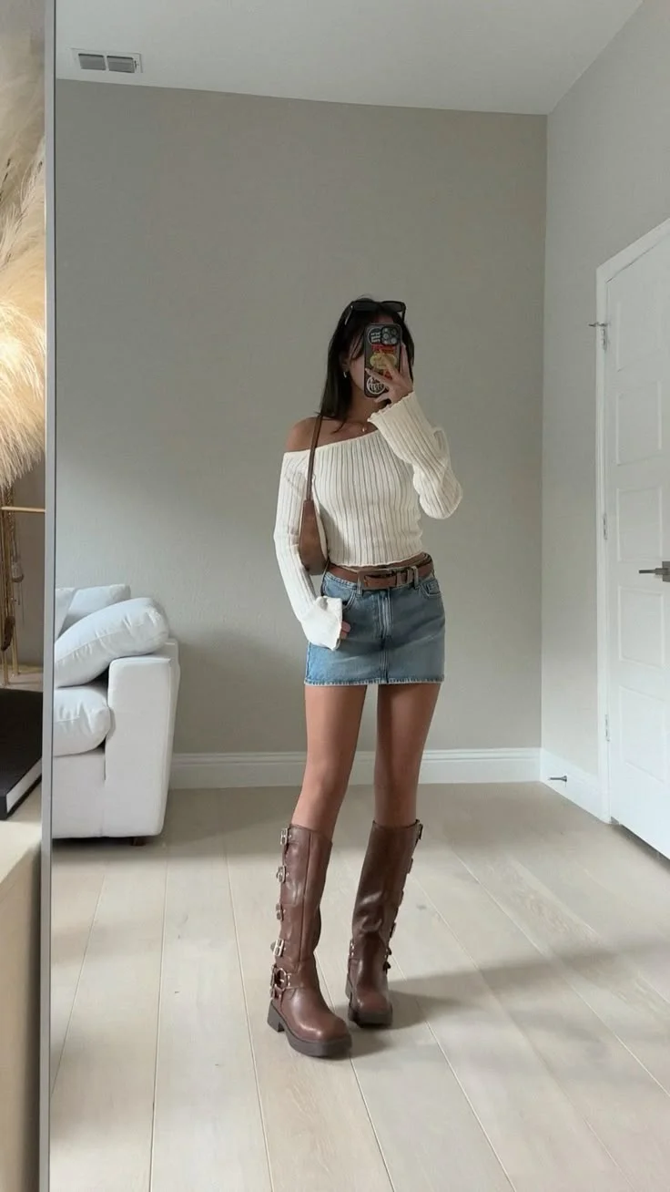 brown boots outfit