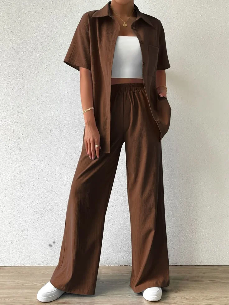 brown linen pants