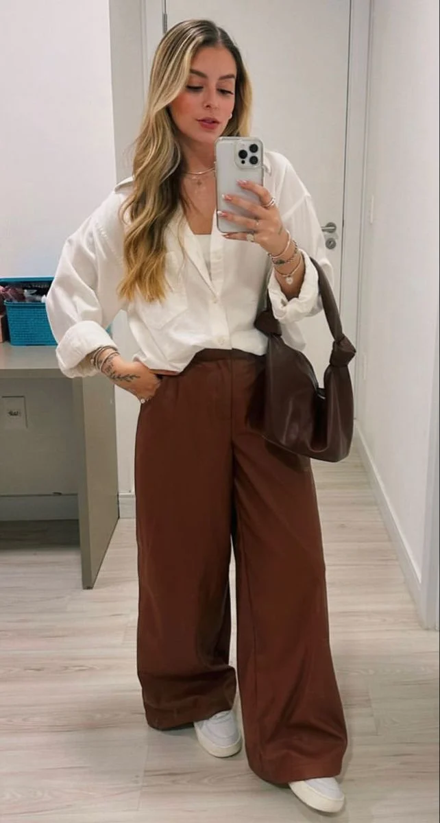 brown linen pants