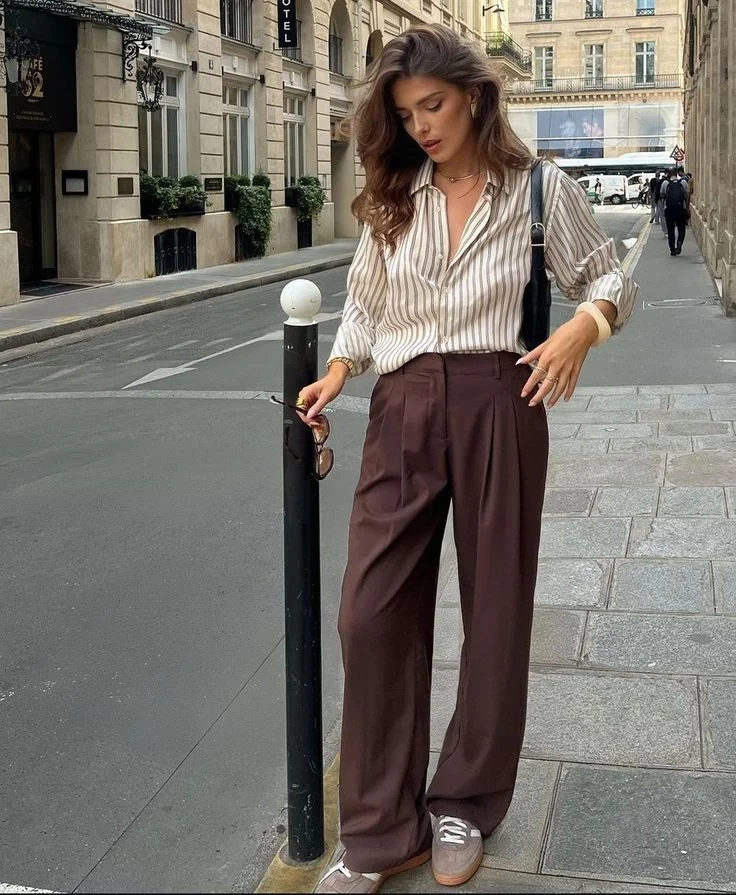 brown linen pants