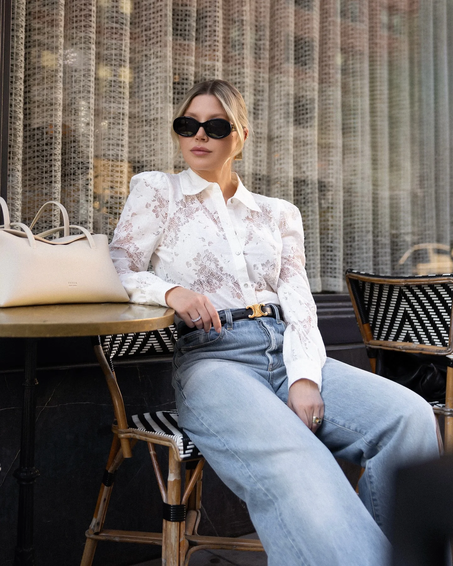 denim and white outfits