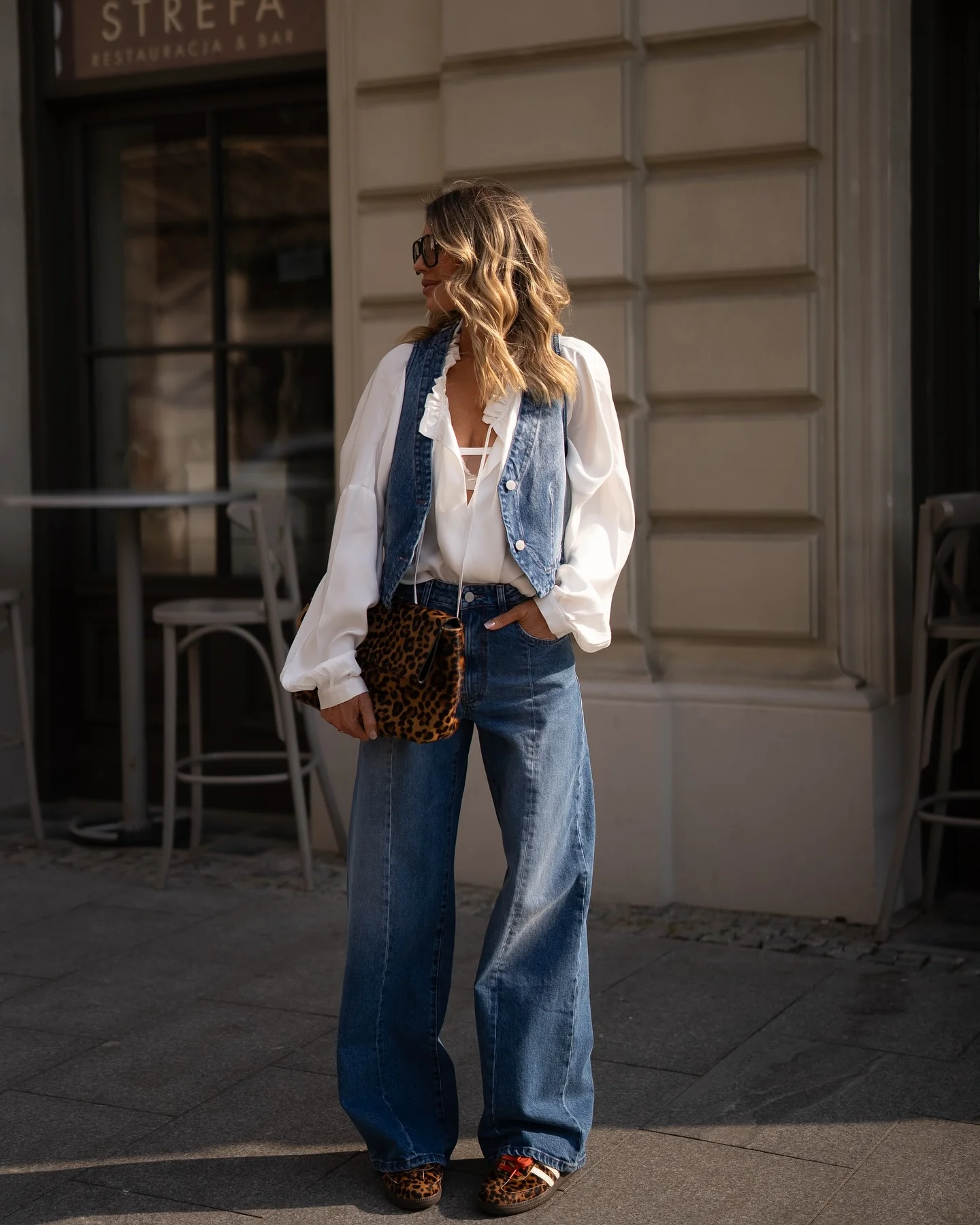 denim and white outfits