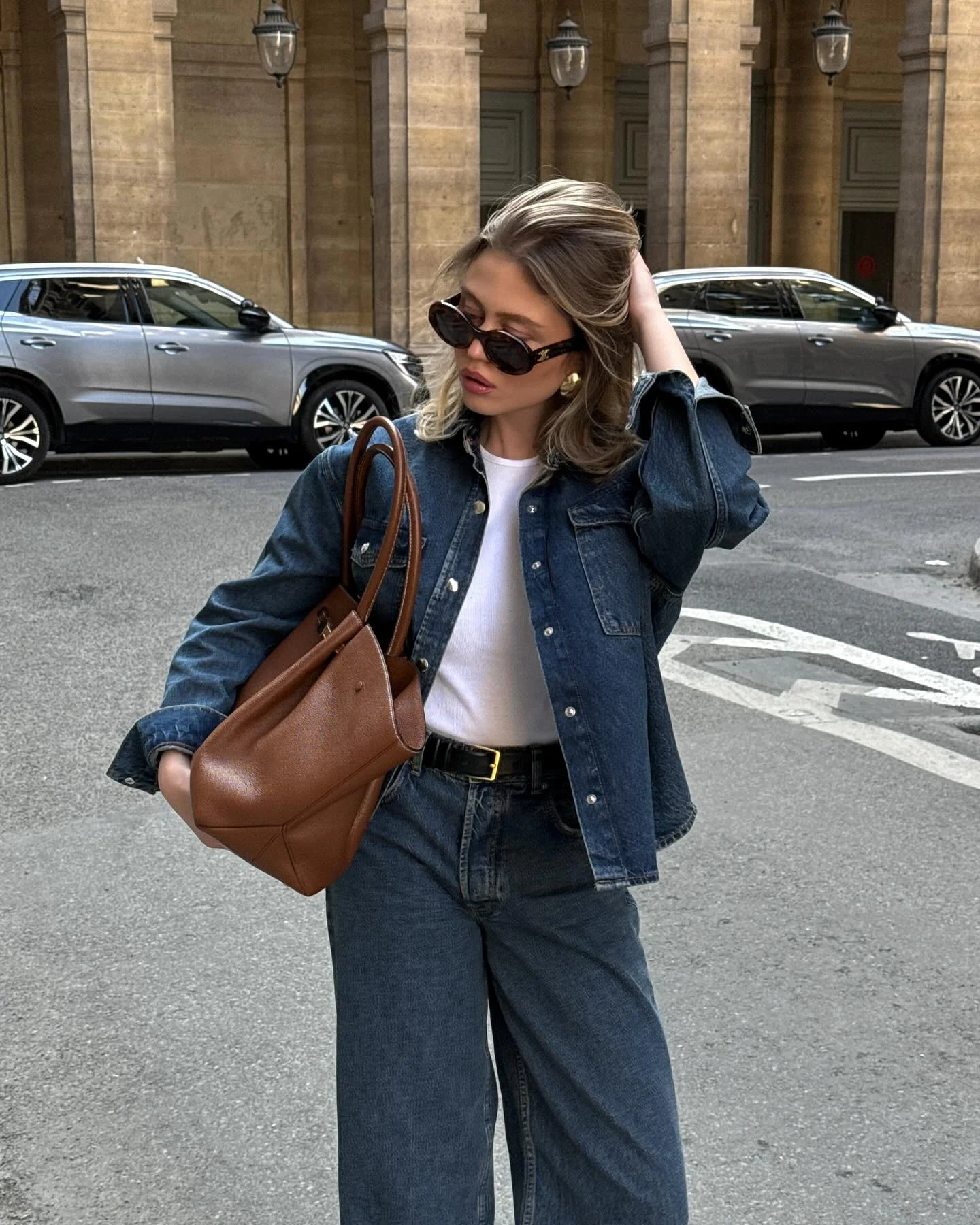 denim and white outfits