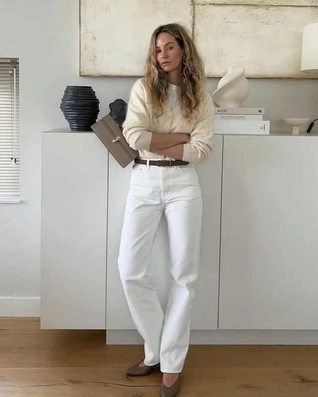 denim and white outfits