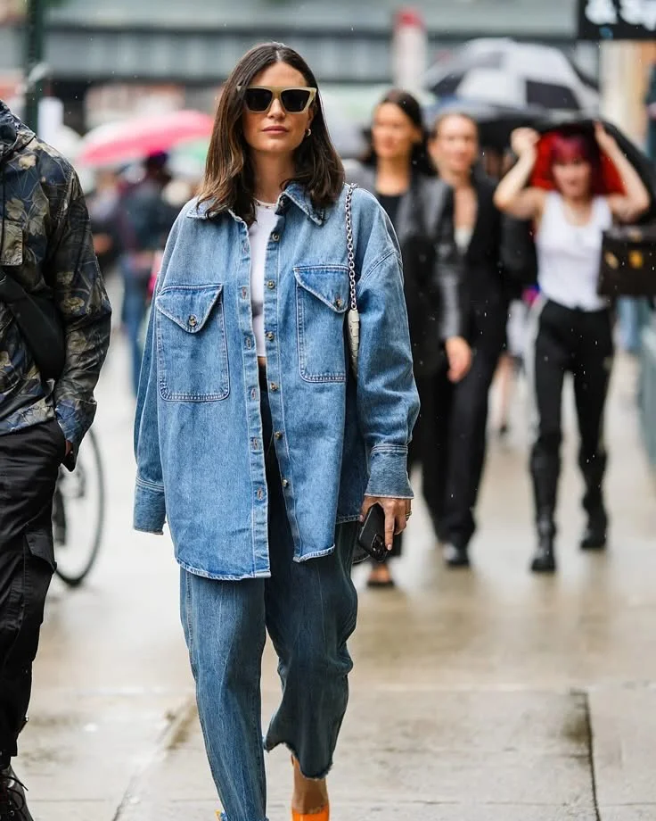 denim and white outfits
