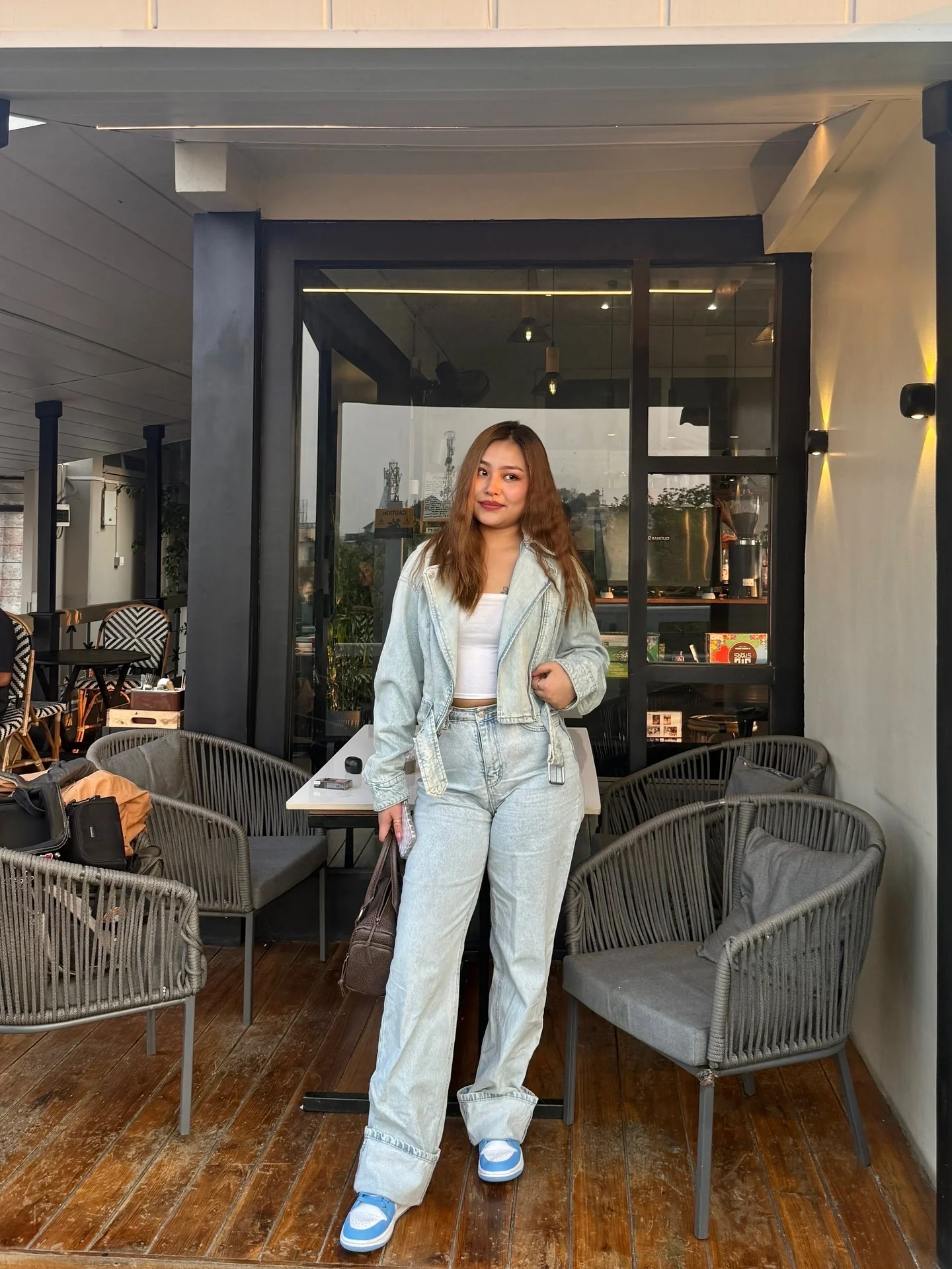denim and white outfits