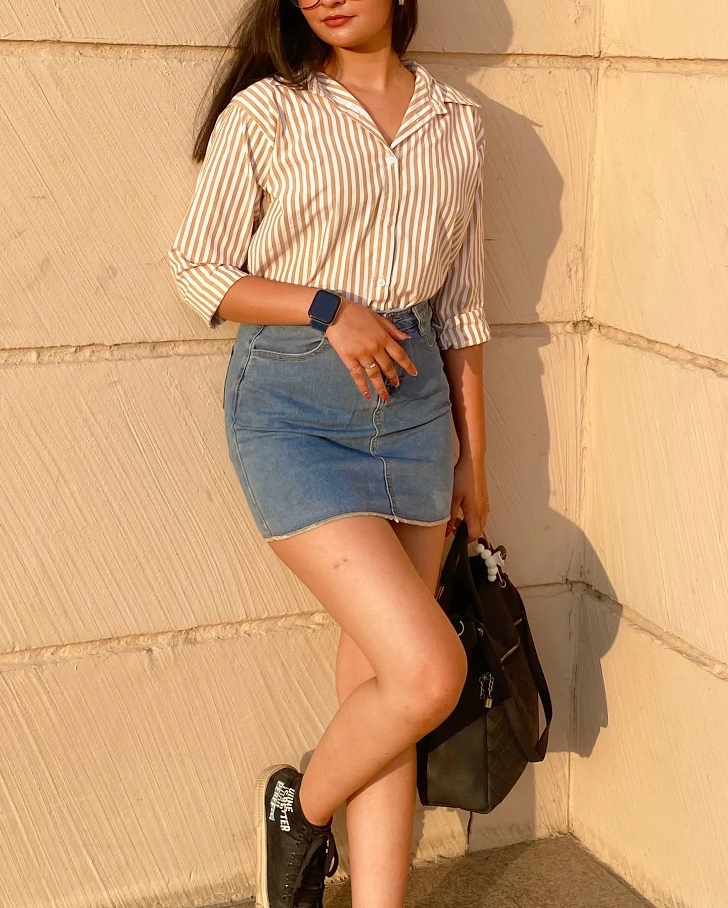 denim skirt outfit ideas