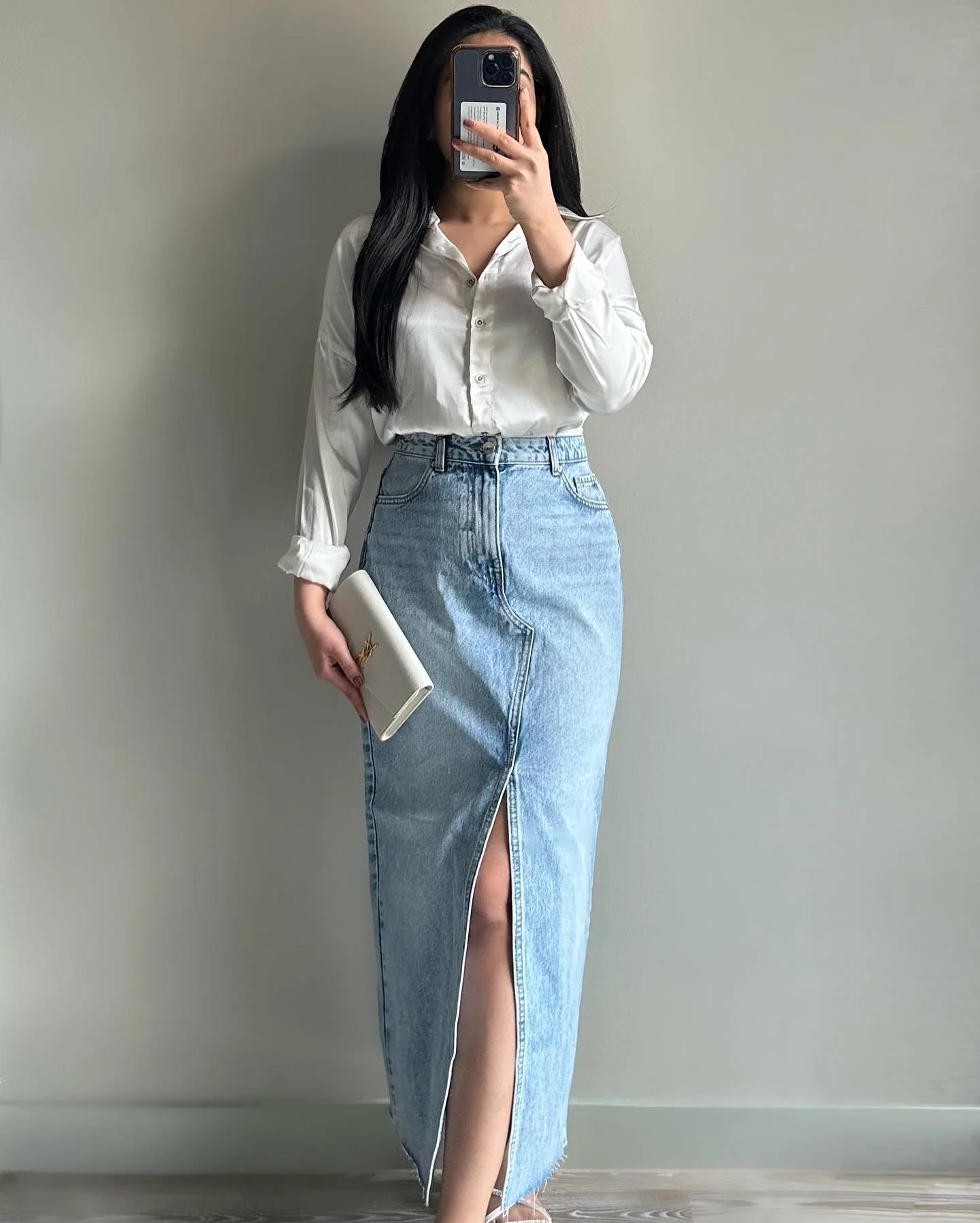 denim skirt outfit ideas