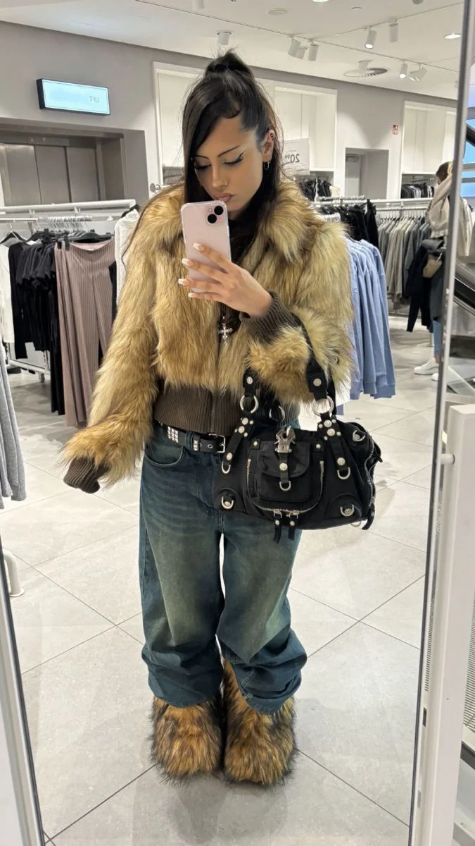fur boots outfit