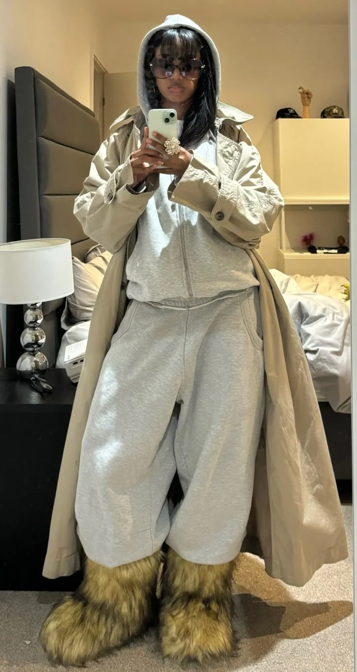 fur boots outfit