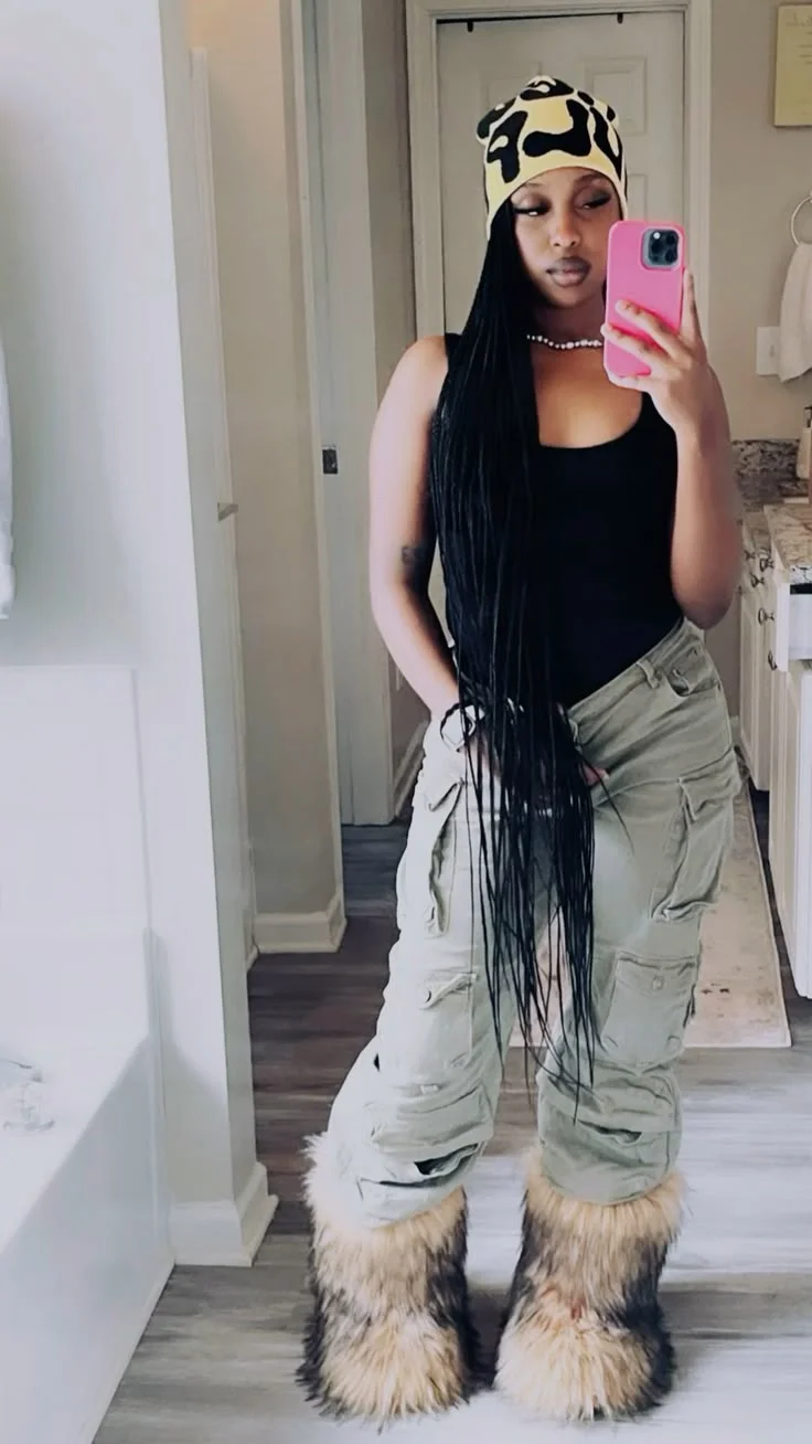 fur boots outfit