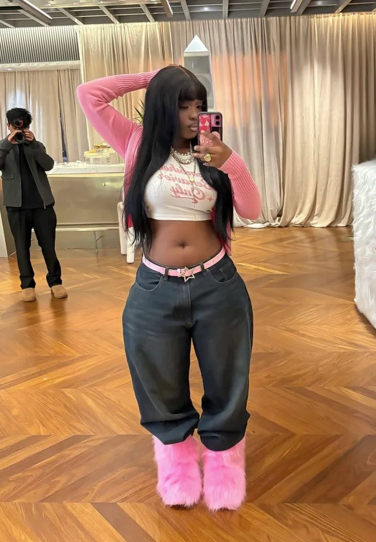 fur boots outfit