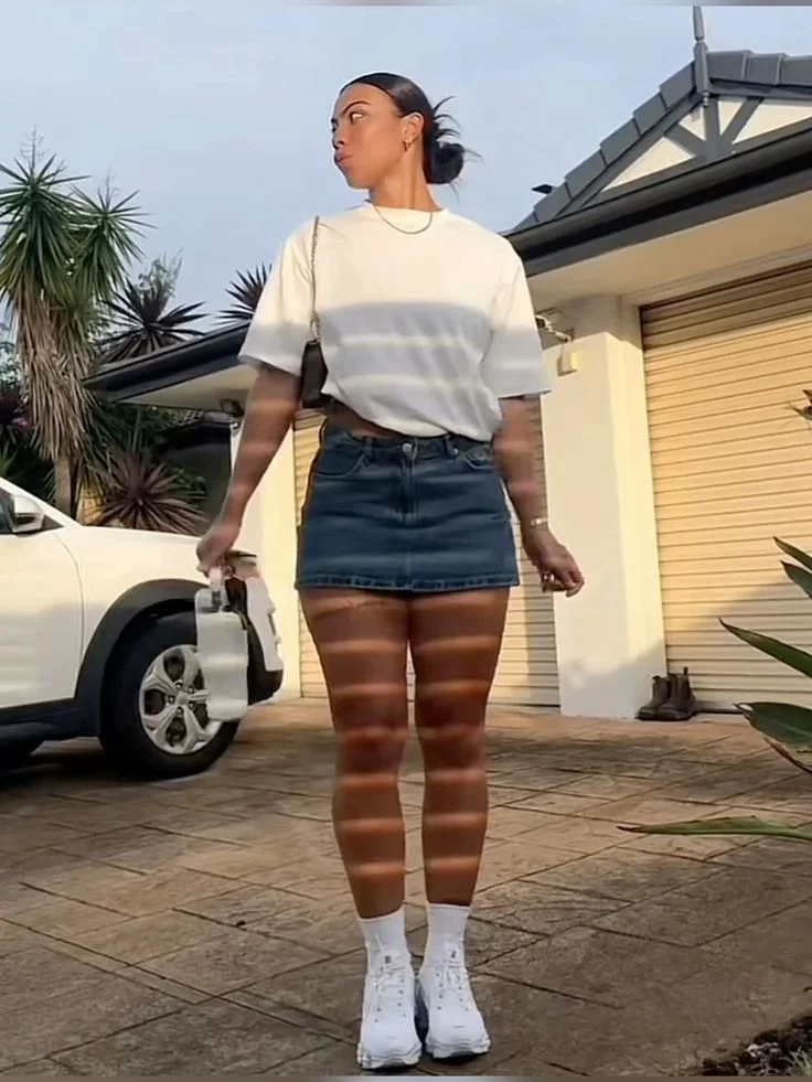 jean skirt outfits
