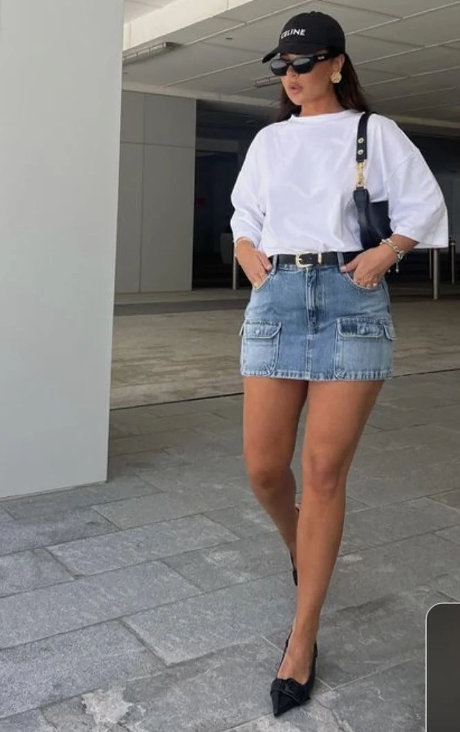 jean skirt outfits