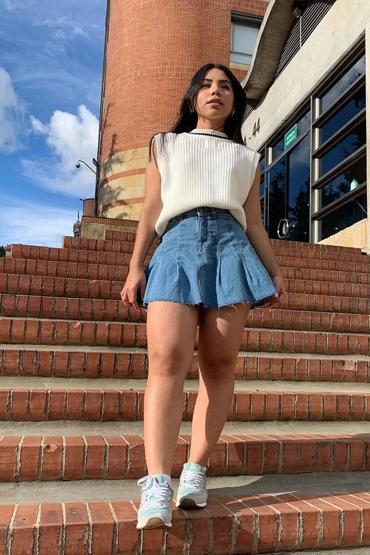 jean skirt outfits