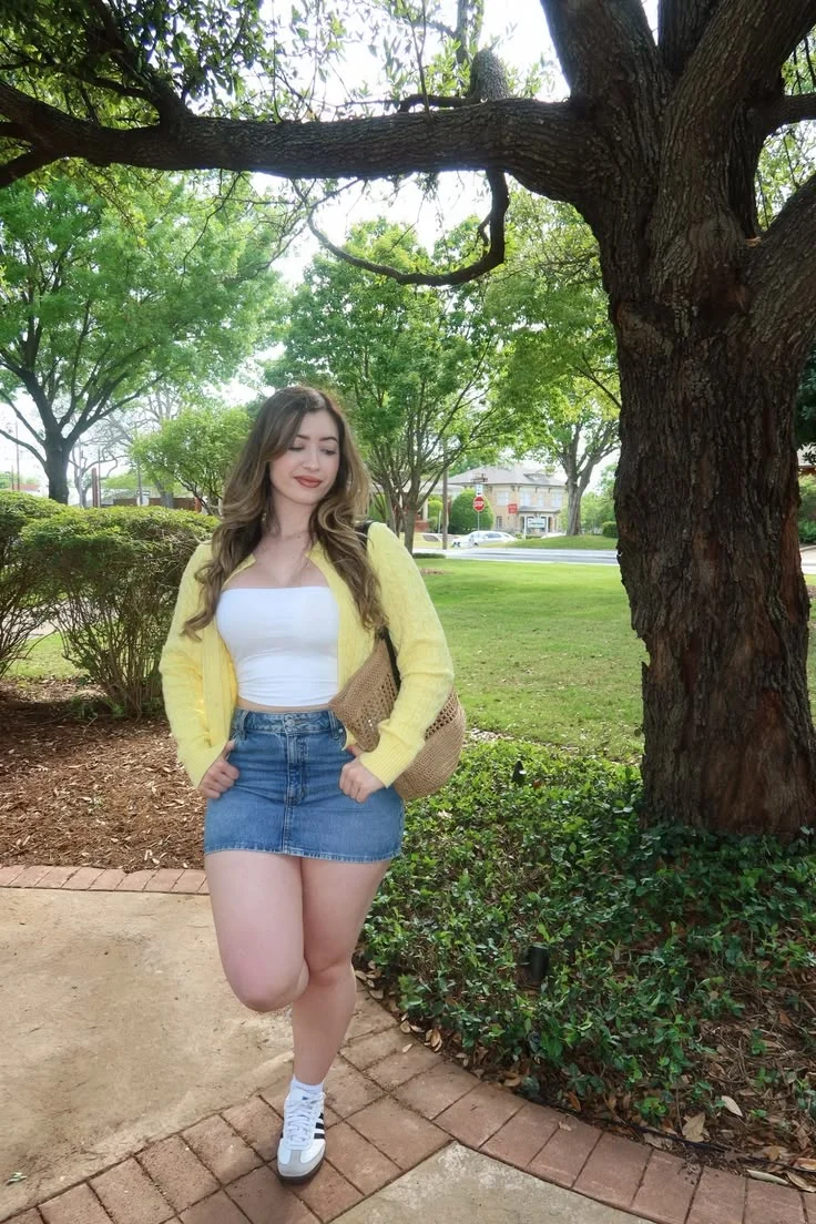 jean skirt outfits
