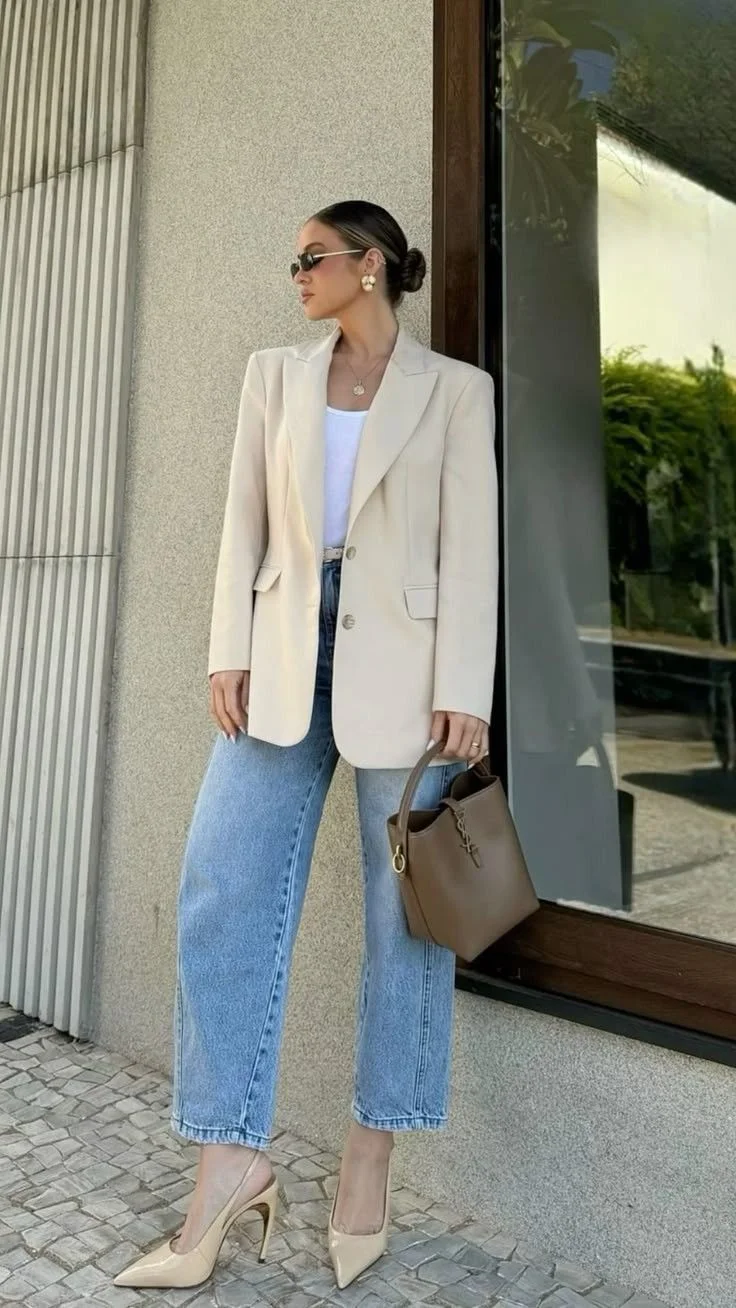 jeans and heels