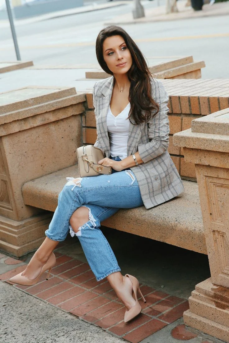 jeans and heels