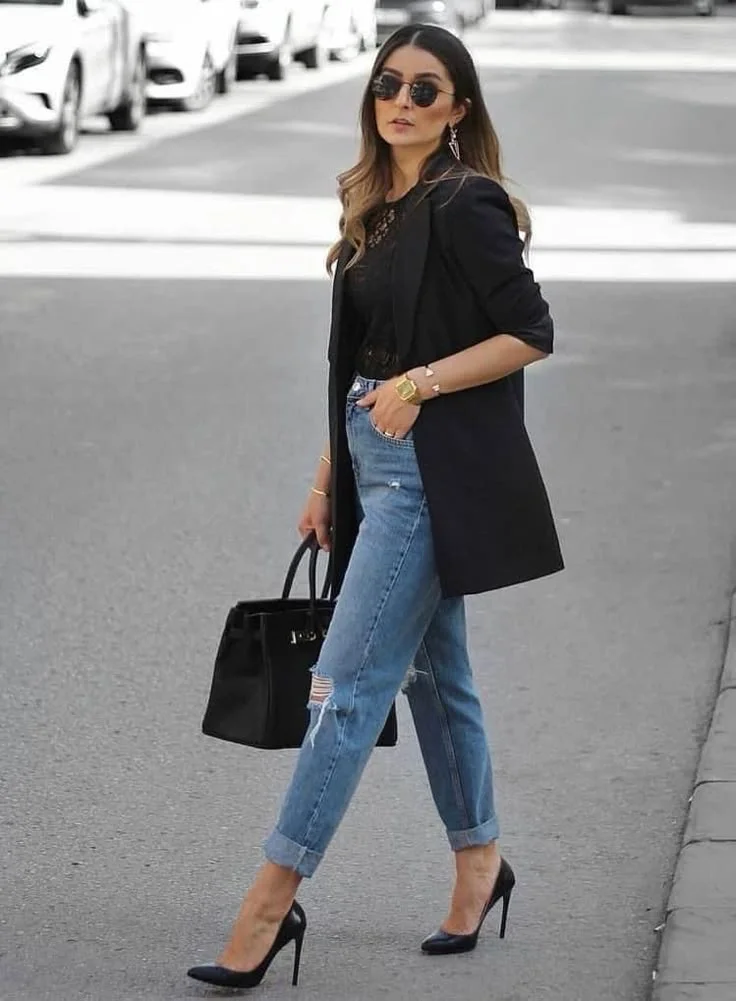 jeans and heels