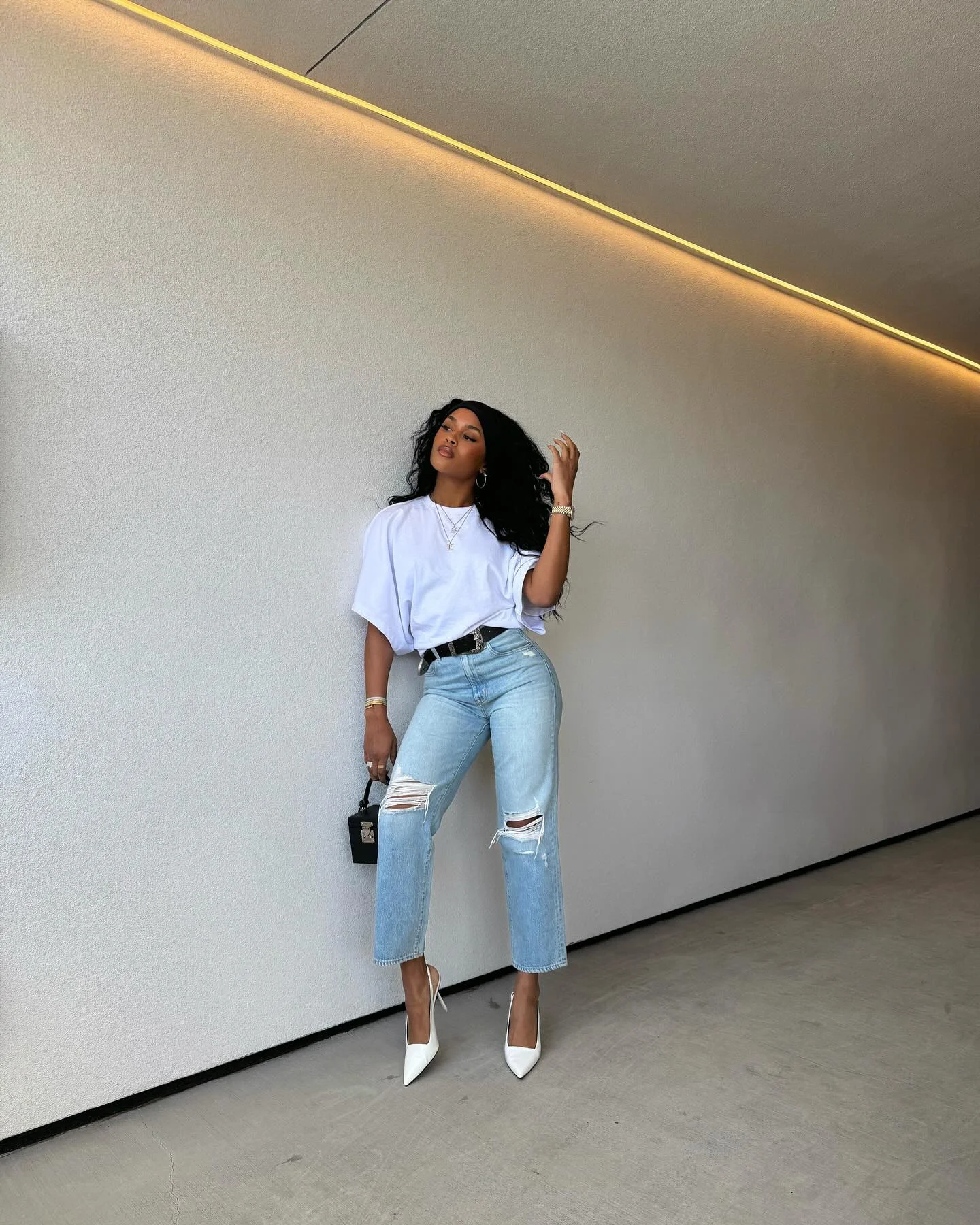 jeans and heels