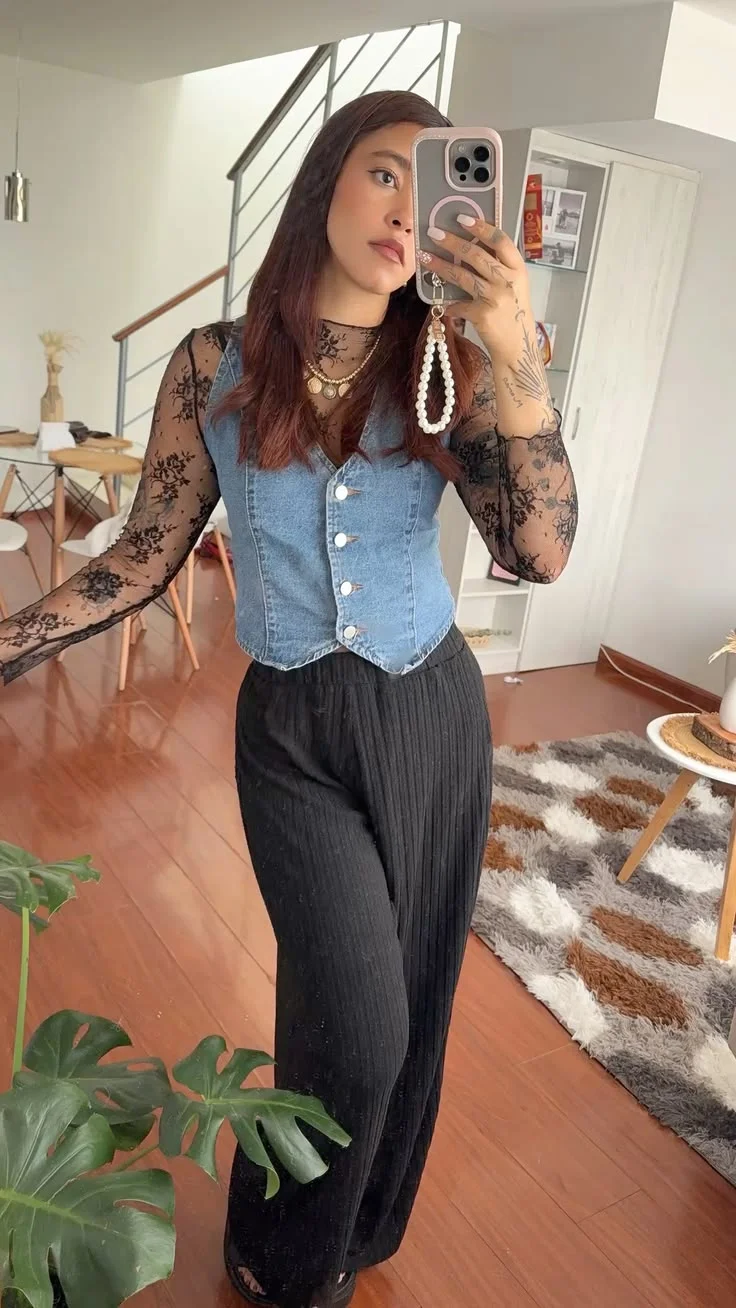 lace top outfit ideas