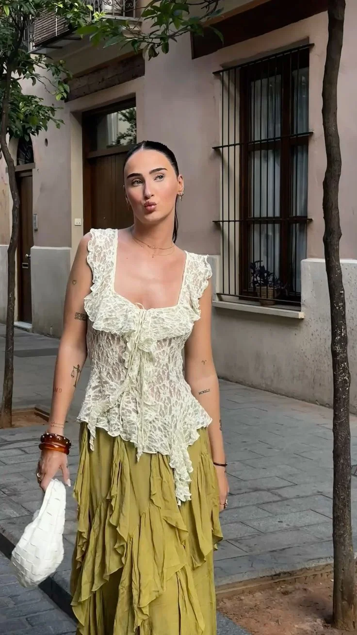 lace top outfit ideas