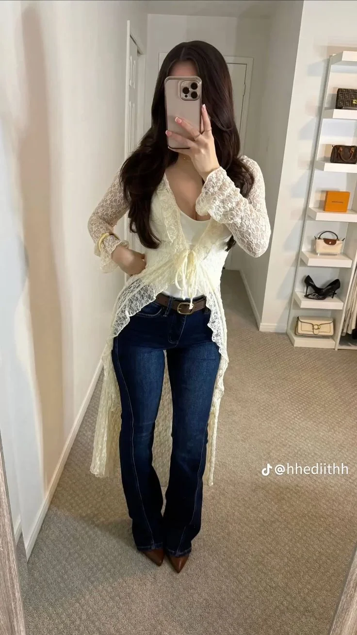 lace top outfit ideas