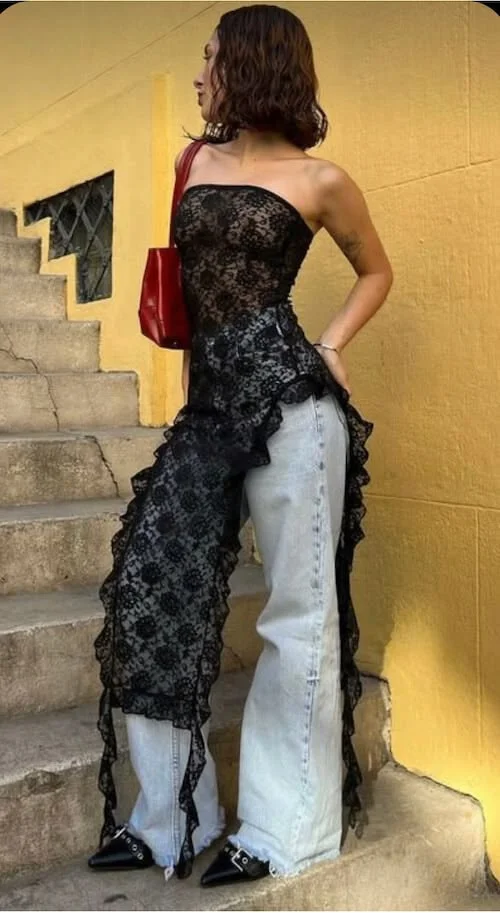 lace top outfit ideas