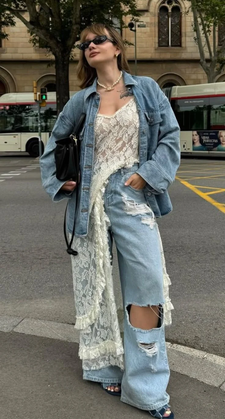 lace top outfit ideas
