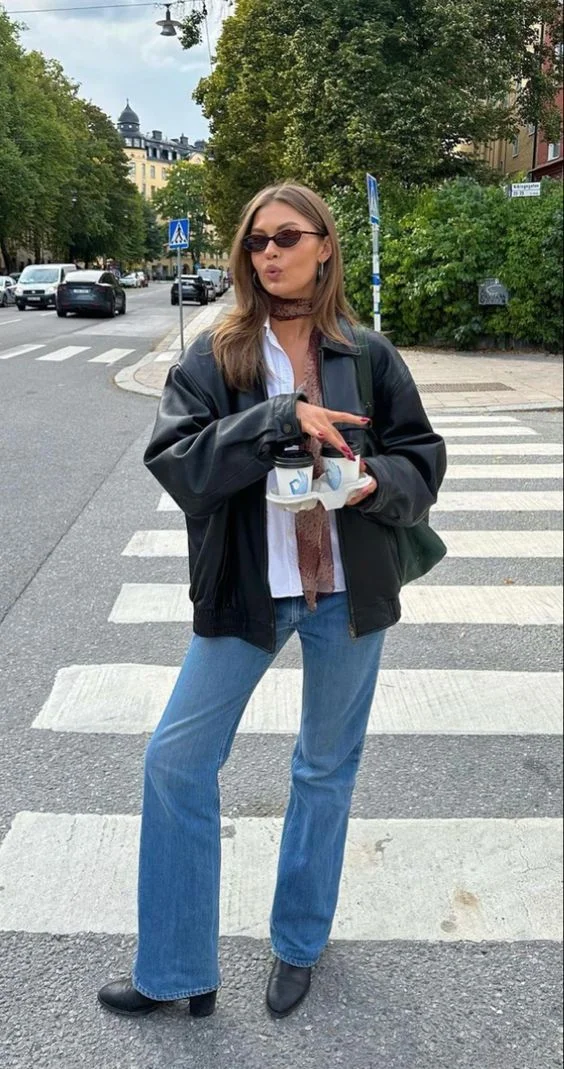 leather jacket outfit