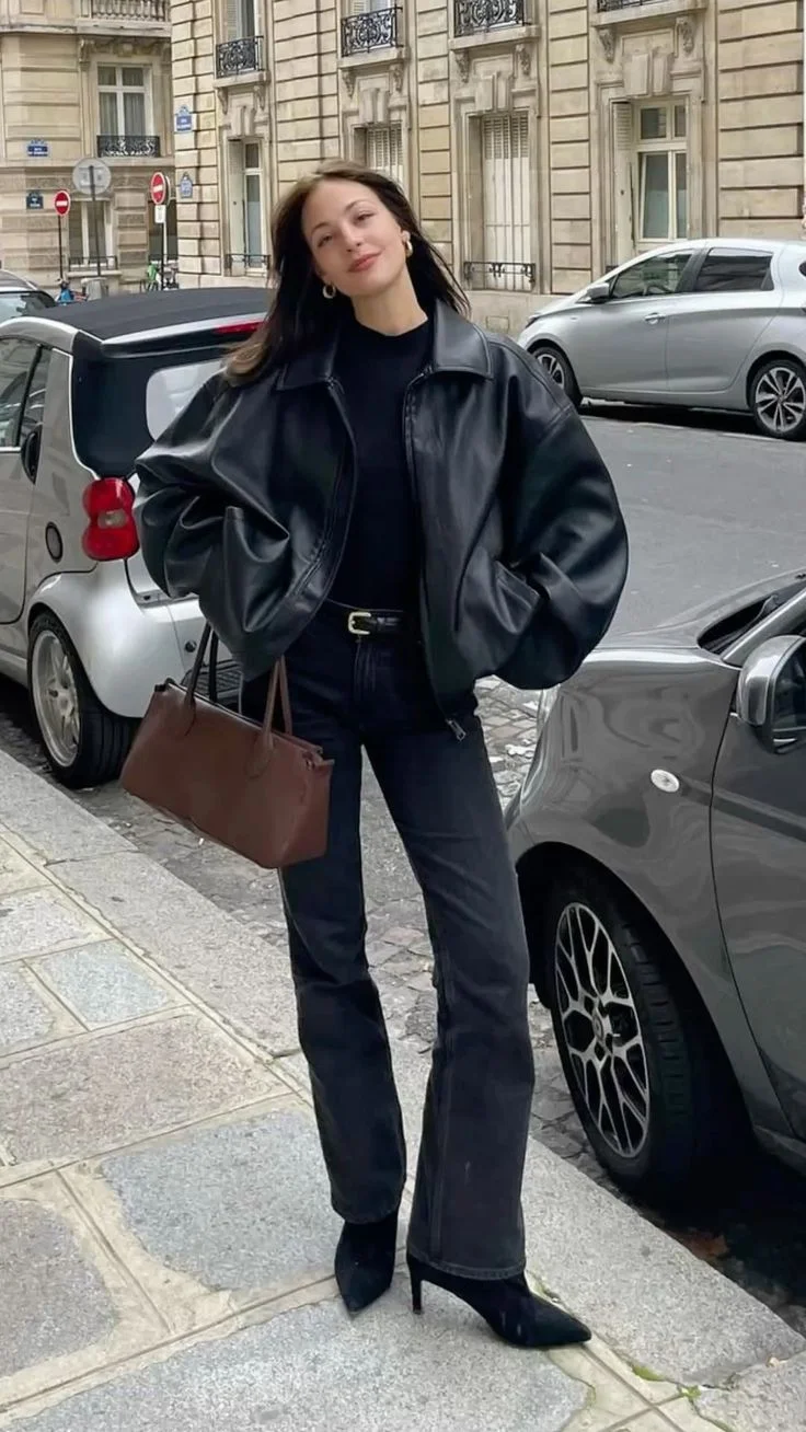 leather jacket outfit